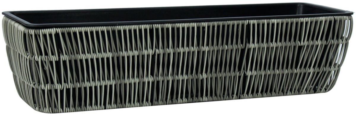 Flower Box Didcot | size: Length: 60cm, Width: 19cm, Height: 15cm | color: Gray | image: 1 | variant: 1000745