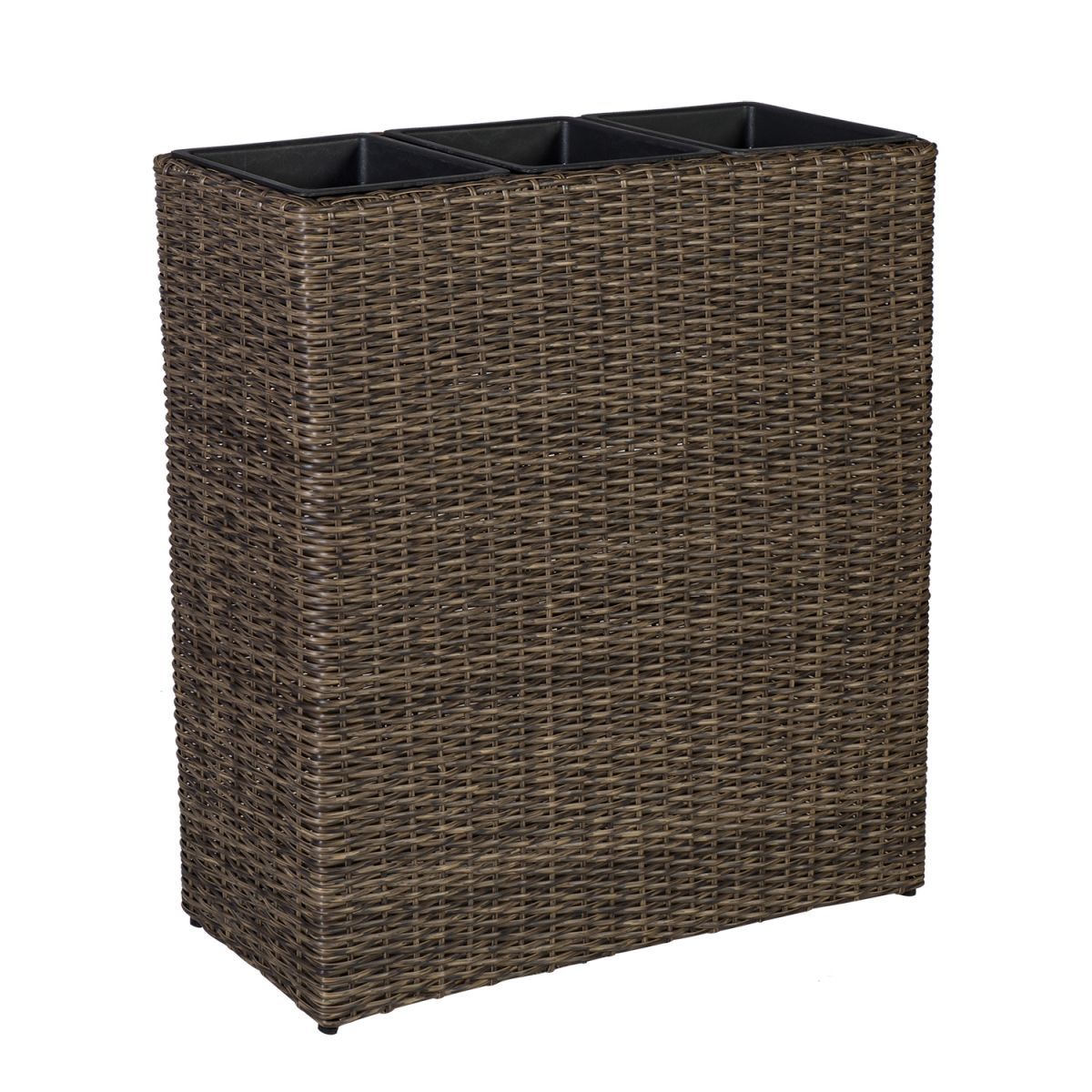 Flower Box Wicker 4 | size: Length: 77cm, Width: 22cm, Height: 80cm | color: Brown | image: 1 | variant: 1010741