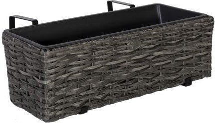 Flower Box Wicker 7 | size: Length: 60cm, Width: 19cm, Height: 18cm | color: Gray | image: 1 | variant: 1012913