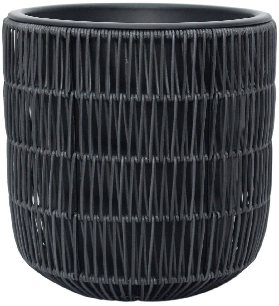 Flower Pot Didcot | size: Length: 27cm, Width: 27cm, Height: 28cm | color: Black | image: 1 | variant: 1000516