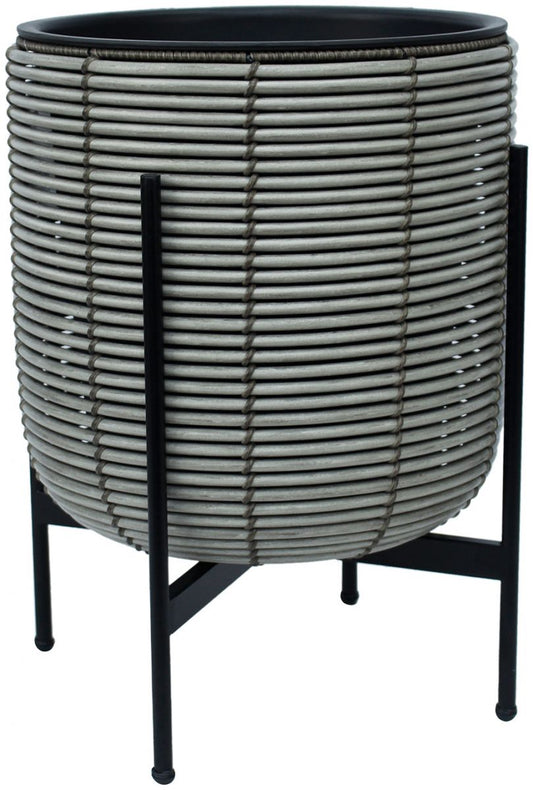 Flower Pot Didcot | size: Length: 38cm, Width: 38cm, Height: 49cm | color: Gray | image: 1 | variant: 1000549