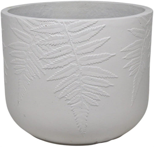 Flower Pot Fern 3 | size: Length: 30cm, Width: 30cm, Height: 24.5cm | color: White | image: 1 | variant: 1016984