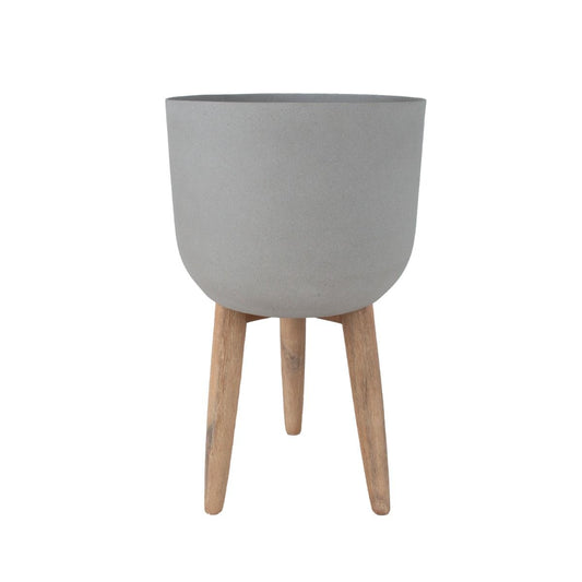 Flower Pot Norton | size: Length: 36cm, Width: 36cm, Height: 62.5cm, Diameter: 36cm | color: Gray | image: 1 | variant: 1005452