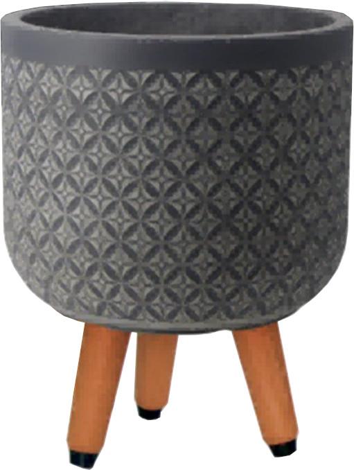 Flower Pot Pao 1 | size: Length: 30cm, Width: 30cm, Height: 39.5cm | color: Gray | image: 1 | variant: 1016991