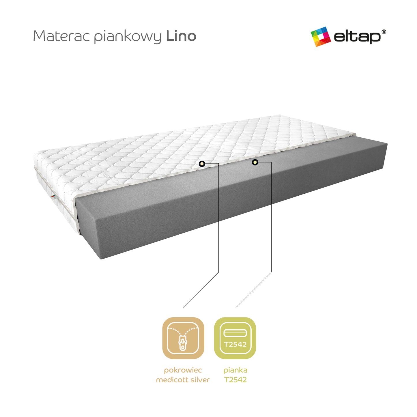 Foam Mattress Lino 33 | size: Length: 200cm, Width: 200cm | image: 3 | variant: 1013792