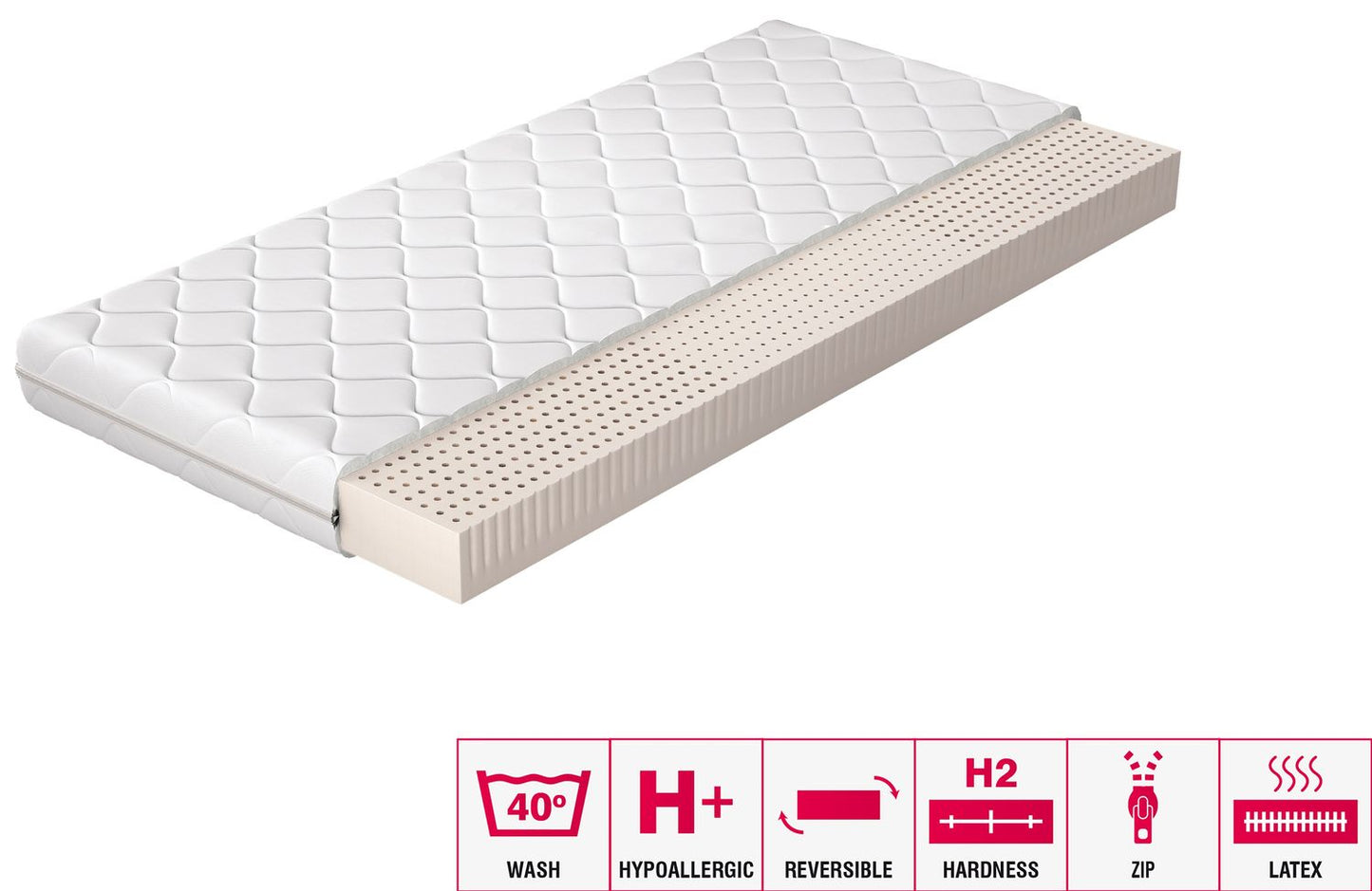 Foam Mattress West Bordeaux 5 | size: Length: 200cm, Width: 90cm | image: 2 | variant: 1014471