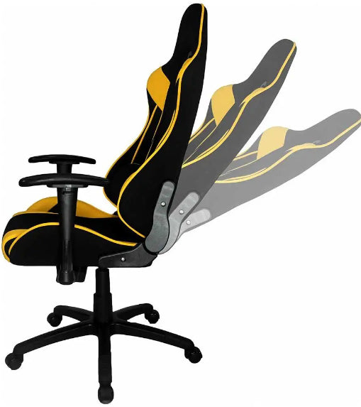 Gaming Chair Eastleigh | size: Width: 70cm, Height: 127-135cm, Depth: 49cm | color: Yellow/Black | image: 2 | variant: 1004222