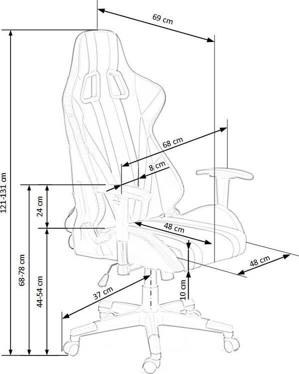 Gaming Chair Factor | size: Width: 68cm, Height: 121cm, Depth: 69cm | color: Multicolored | image: 8 | variant: 1011587