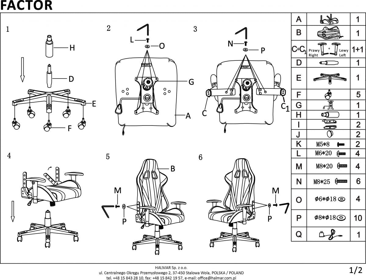 Gaming Chair Factor | size: Width: 68cm, Height: 121cm, Depth: 69cm | color: Multicolored | image: 9 | variant: 1011587