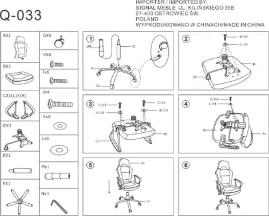 Gaming Chair Q-033 | size: Width: 63cm, Height: 116-126cm, Depth: 50cm | color: Black | image: 3 | variant: 1011507