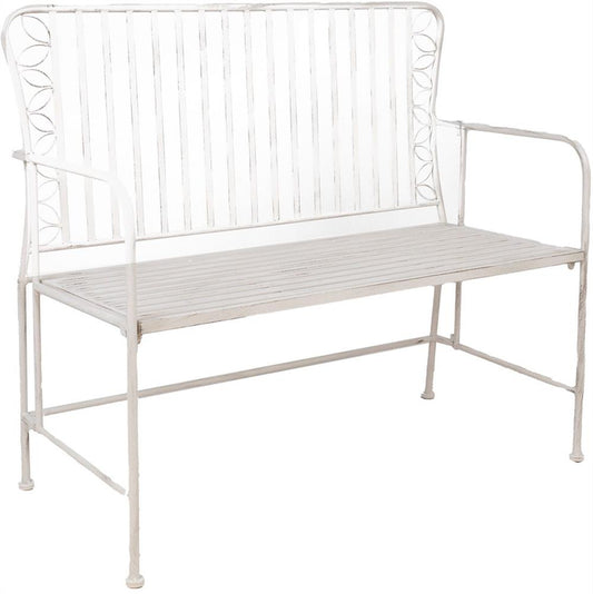 Garden Bench Jasmine | size: Length: 50cm, Width: 103cm, Height: 93cm | color: White | image: 1 | variant: 1017577