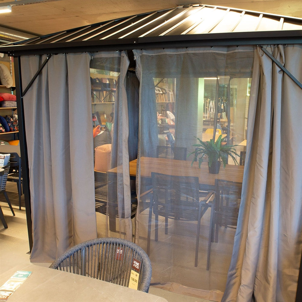 Garden Canopy Weybridge | size: Length: 300cm, Width: 300cm, Height: 263cm | color: Black | image: 5 | variant: 1000701