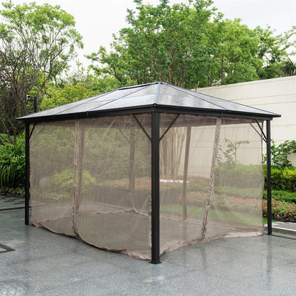 Garden Canopy Weybridge | size: Length: 300cm, Width: 400cm, Height: 263cm | color: Brown | image: 3 | variant: 1000703
