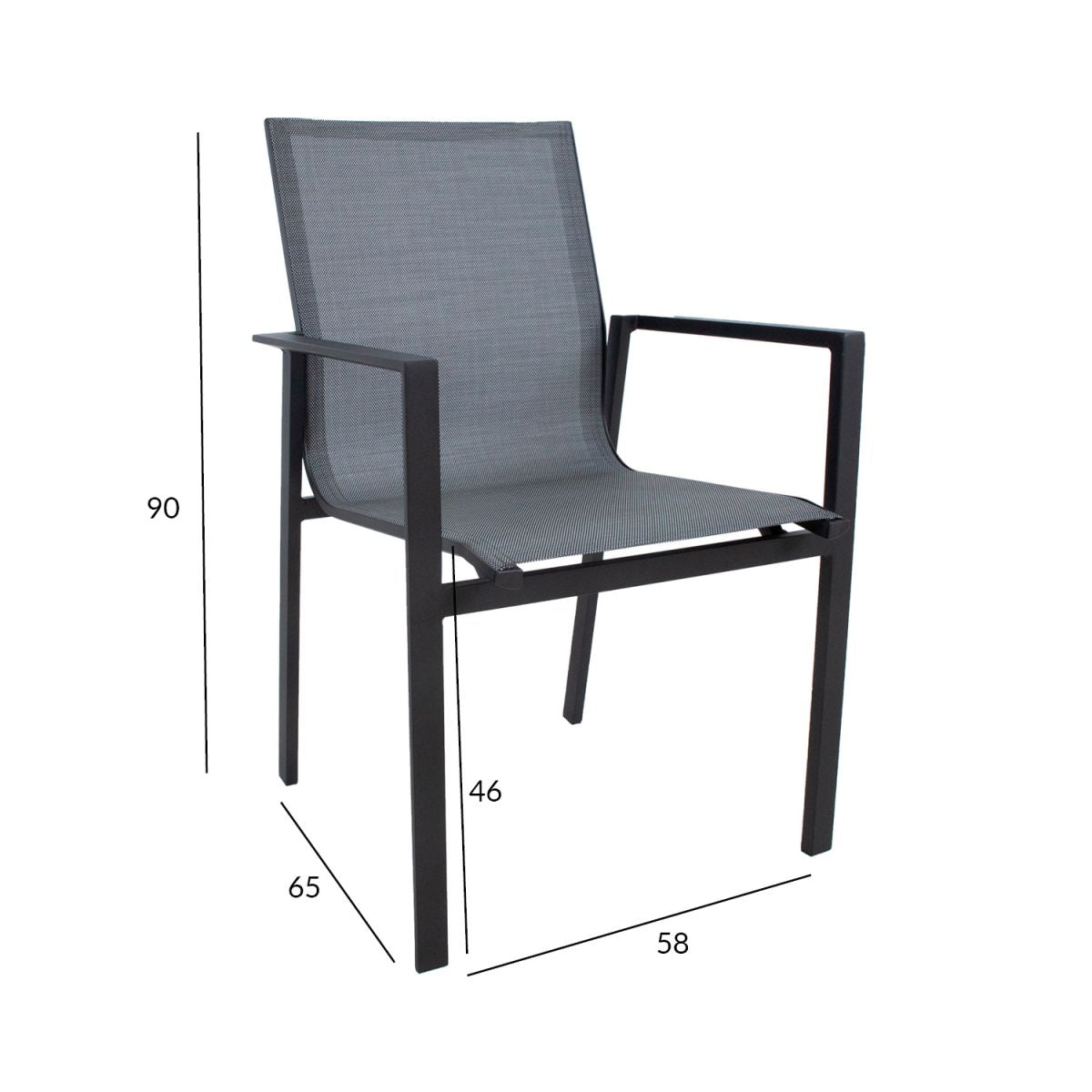 Garden Chair Amalfi | size: Width: 58cm, Height: 90cm | color: Gray | image: 2 | variant: 1011666