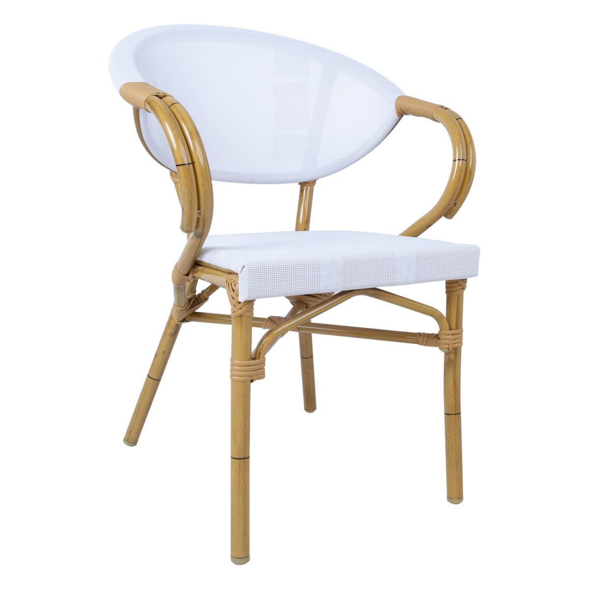 Garden Chair Bambus 3 | size: Width: 57cm, Height: 83cm | color: White | image: 1 | variant: 1011669