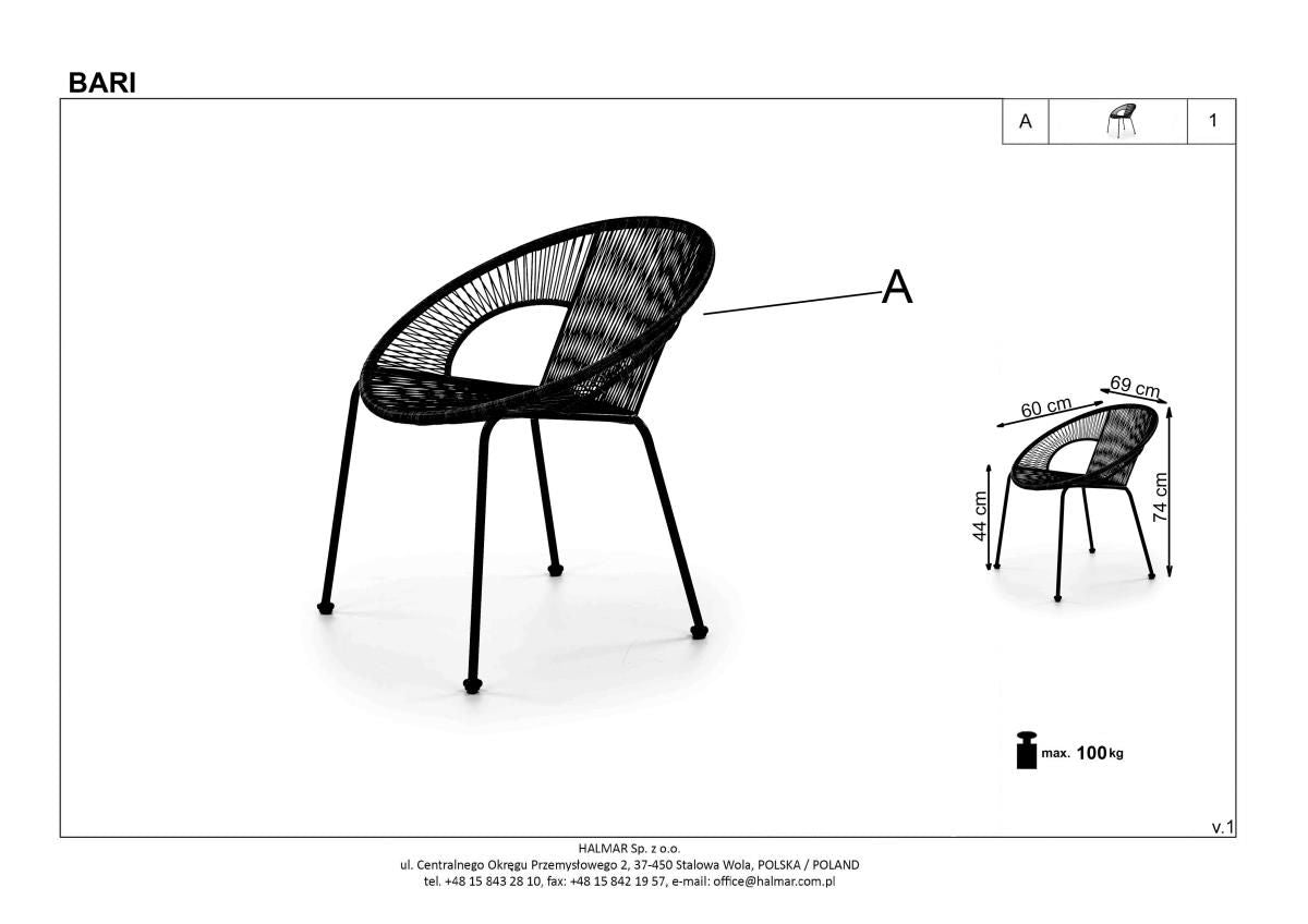 Garden Chair East Novara | size: Width: 69cm, Height: 74cm | color: Brown | image: 2 | variant: 1006581
