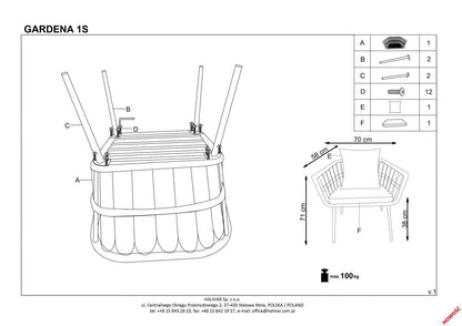 Garden Chair East Varese | size: Width: 70cm, Height: 71cm | color: Brown | image: 2 | variant: 1006585