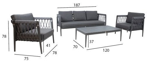 Garden Furniture Set East Eton | color: Gray | image: 4 | variant: 1005143