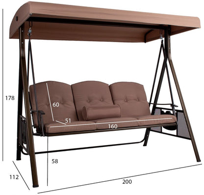 Garden Rocking Sofa Franco | color: Brown | image: 2 | variant: 1012237