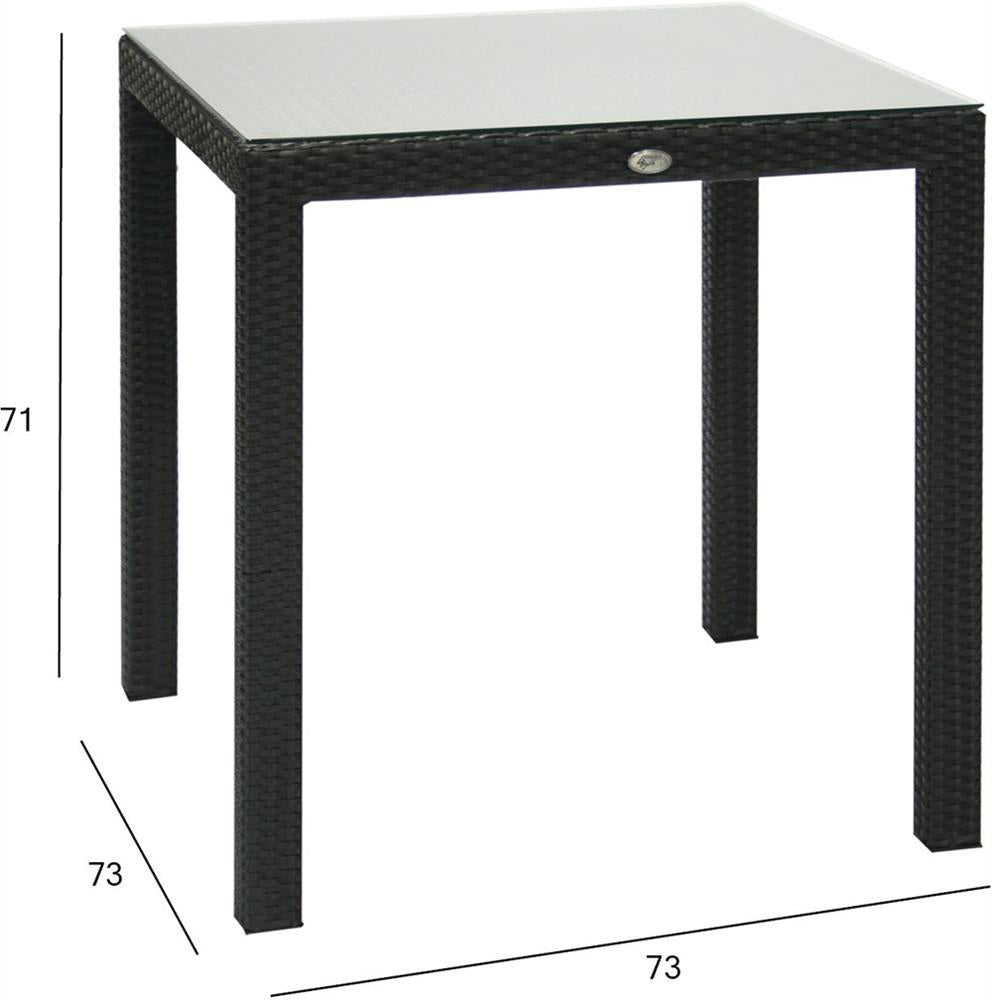 Garden Table Didcot | size: Length: 73cm, Width: 73cm, Height: 71cm | color: Black | image: 2 | variant: 1000613