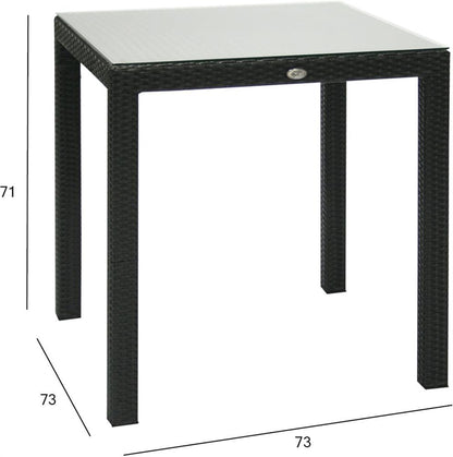 Garden Table Didcot | size: Length: 73cm, Width: 73cm, Height: 71cm | color: Black | image: 2 | variant: 1000613