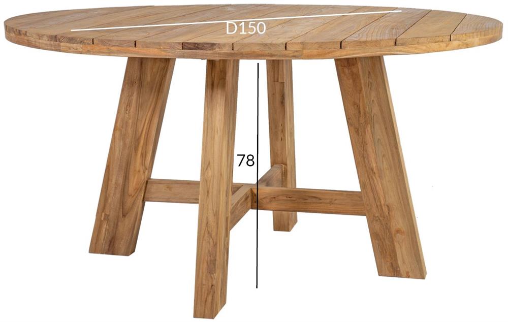 Garden Table East Amman | size: Height: 78cm, Diameter: 150cm | color: Brown | image: 2 | variant: 1006221