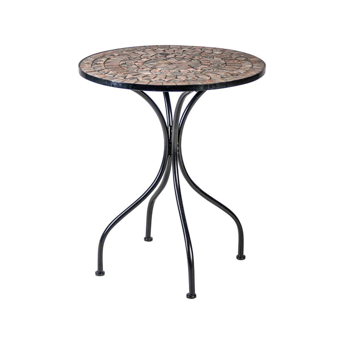 Garden Table Mosaic | size: Length: 60cm, Width: 60cm, Height: 70cm, Diameter: 60cm | color: Black | image: 1 | variant: 1010618