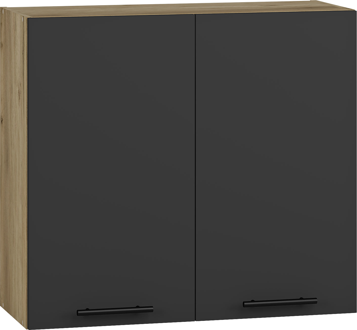 Hanging Cabinet Vento 16 | size: Width: 80cm, Height: 72cm | color: Black/Oak | image: 1 | variant: 1016895