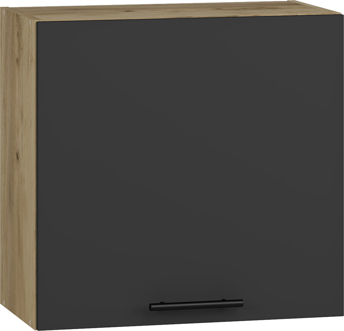 Hanging Cabinet Vento 17 | size: Width: 60cm, Height: 58cm | color: Black/Oak | image: 1 | variant: 1016897