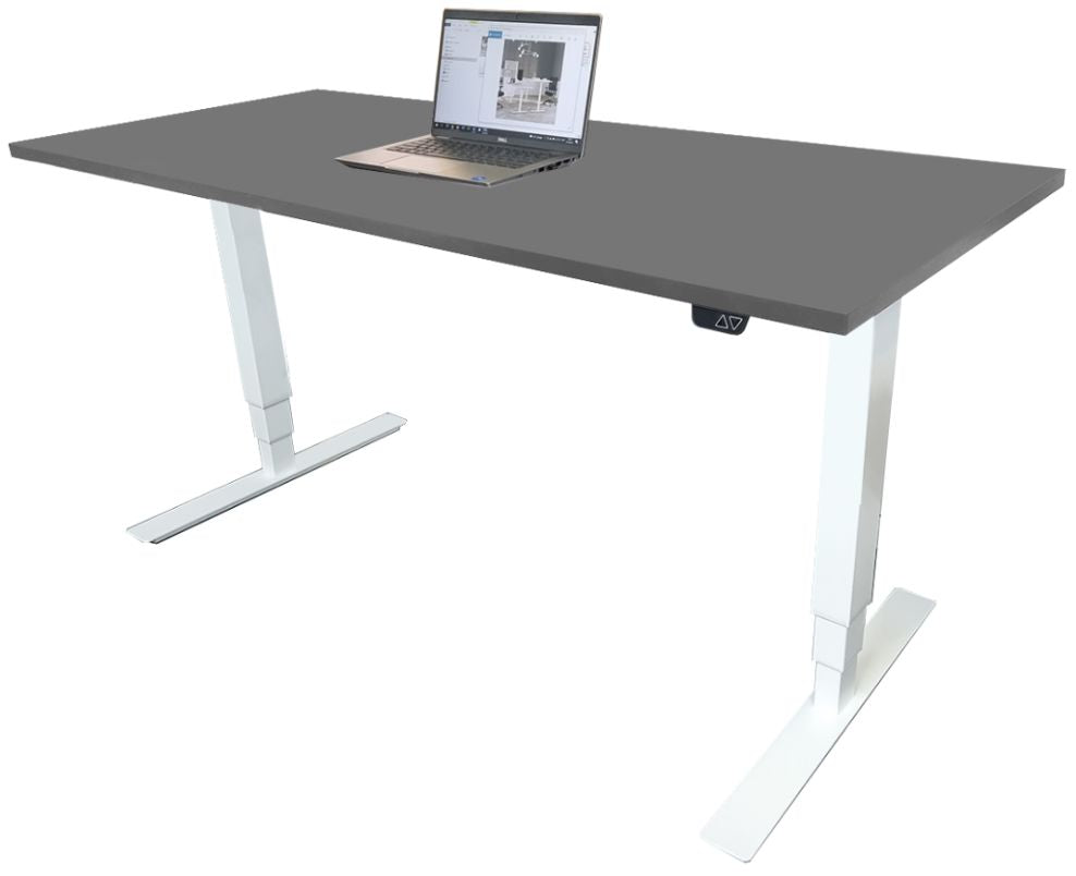 Height Adjustable Desk Brando | size: Length: 70cm, Width: 120cm, Height: 129.1cm | color: Gray / White | image: 1 | variant: 1006262