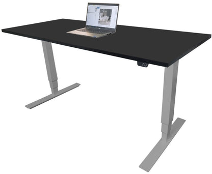 Height Adjustable Desk East Canterbury | size: Length: 70cm, Width: 140cm, Height: 129.1cm | color: Black / Gray | image: 1 | variant: 1004665