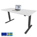 Height Adjustable Desk East Canterbury | size: Length: 70cm, Width: 160cm, Height: 129.1cm | color: White / Black | image: 0 | variant: 1004670