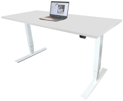 Height Adjustable Desk East Canterbury | size: Length: 70cm, Width: 160cm, Height: 129.1cm | color: White / White | image: 1 | variant: 1004667