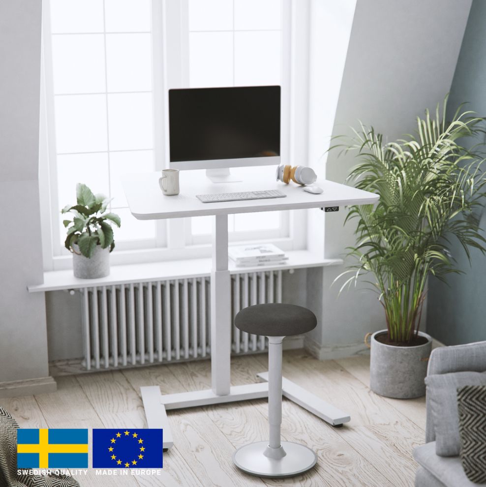 Height Adjustable Desk East Chester | size: Length: 70cm, Width: 100cm, Height: 119cm | color: White / Black | image: 3 | variant: 1004738