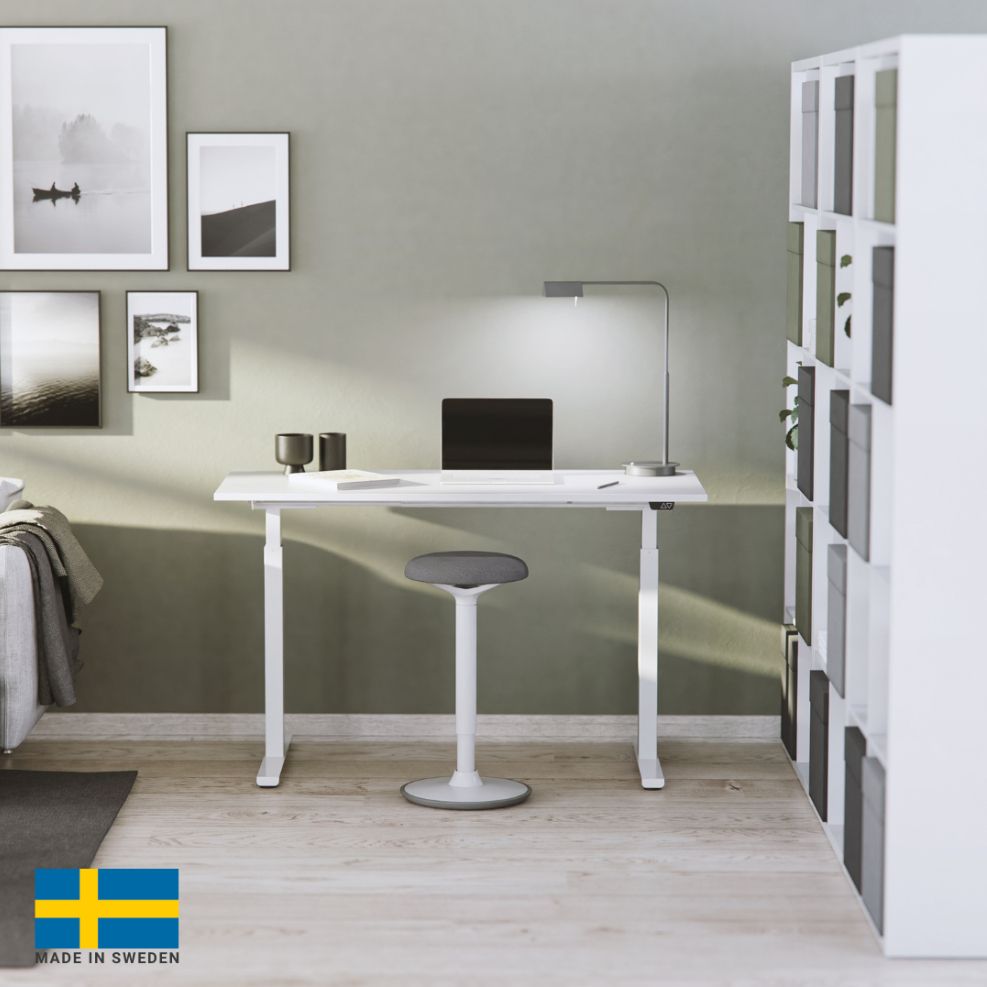 Height Adjustable Desk East Stratford | size: Length: 70cm, Width: 100cm, Height: 117.5cm | color: Black / White | image: 4 | variant: 1004697