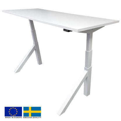 Height Adjustable Desk East Windsor | size: Length: 70cm, Width: 120cm, Height: 114.6cm | color: White / White | image: 0 | variant: 1004676