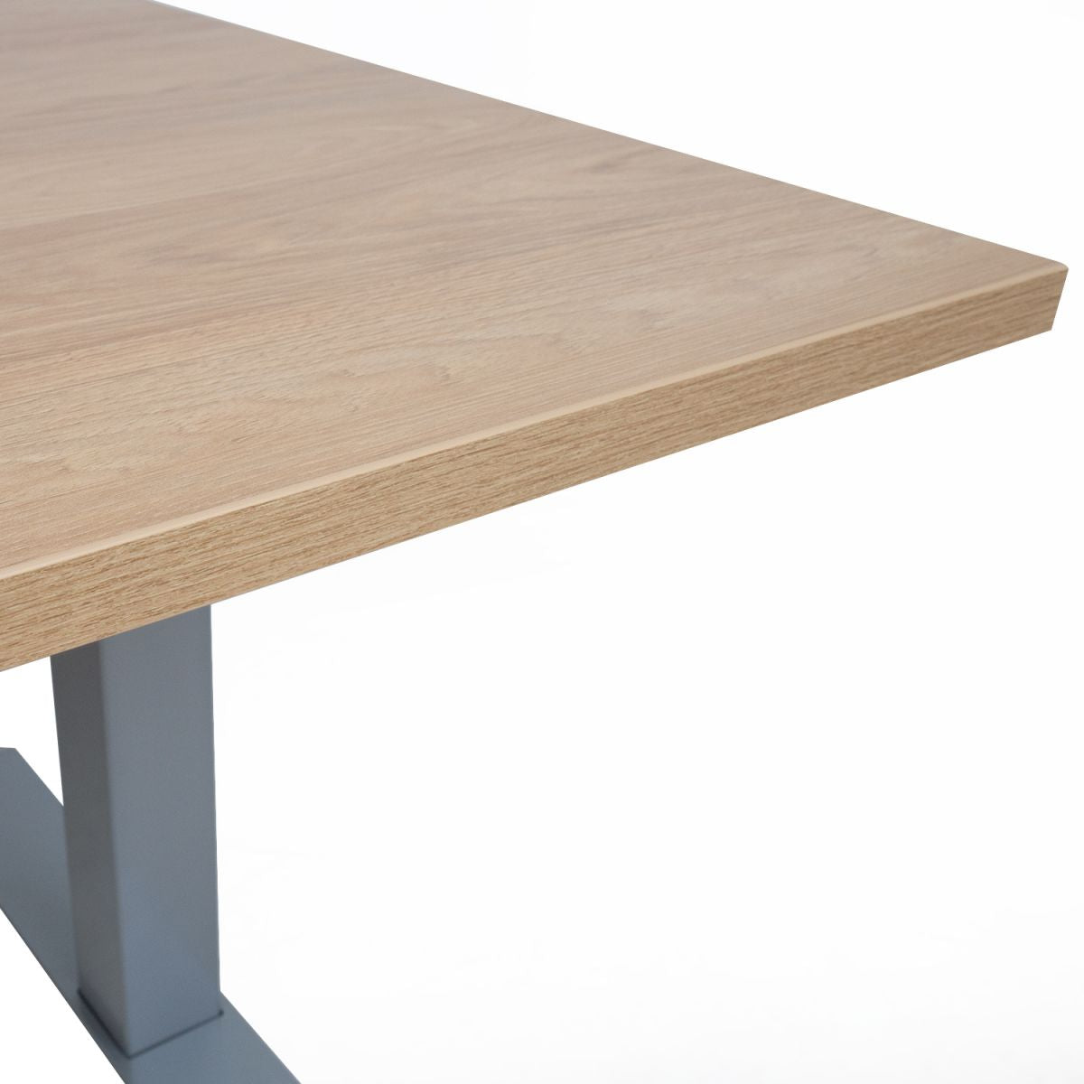 Height Adjustable Desk Ergo 1 | size: Length: 70cm, Width: 140cm, Height: 121cm | color: Hickory / Gray | image: 2 | variant: 1006250