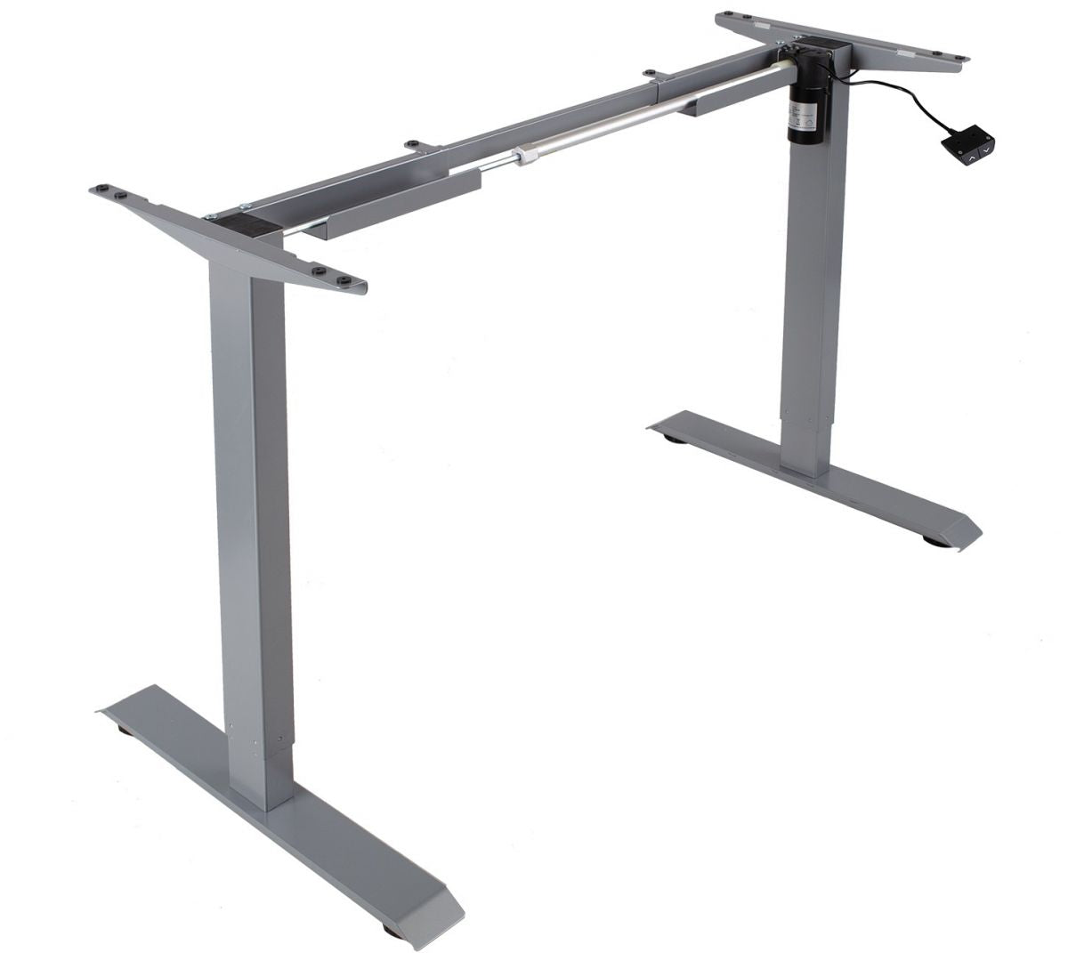 Height Adjustable Desk Ergo 1 | size: Length: 70cm, Width: 140cm, Height: 121cm | color: Maple / Gray | image: 1 | variant: 1006249