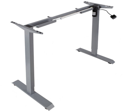 Height Adjustable Desk Ergo 1 | size: Length: 70cm, Width: 140cm, Height: 121cm | color: Maple / Gray | image: 1 | variant: 1006249