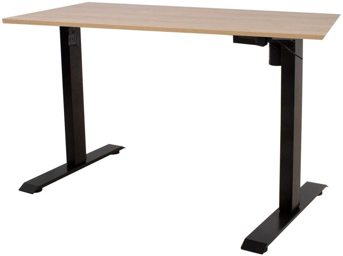 Height Adjustable Desk Ergo 2 | size: Length: 70cm, Width: 140cm, Height: 121cm | color: Nut tree / Black | image: 0 | variant: 1006252