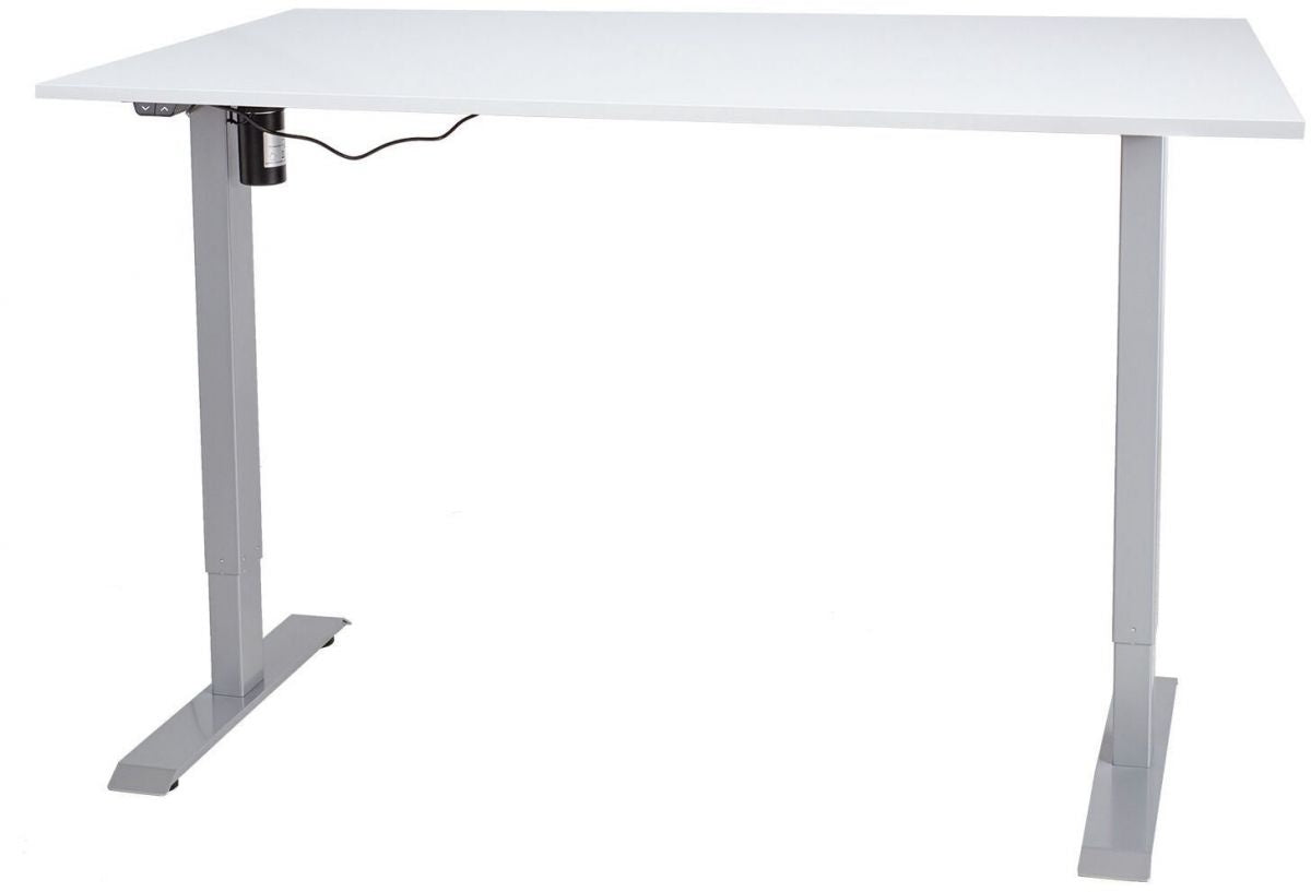 Height Adjustable Desk Ergo 3 | size: Length: 80cm, Width: 140cm, Height: 121cm | color: White / Gray | image: 0 | variant: 1006255