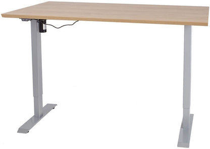 Height Adjustable Desk Ergo 4 | size: Length: 80cm, Width: 160cm, Height: 121cm | color: Hickory / Gray | image: 0 | variant: 1006258