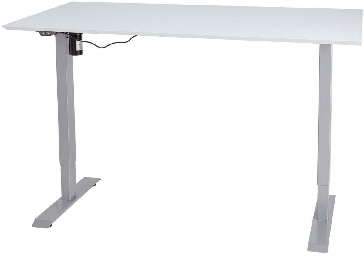 Height Adjustable Desk Ergo 4 | size: Length: 80cm, Width: 160cm, Height: 121cm | color: White / Gray | image: 0 | variant: 1006259