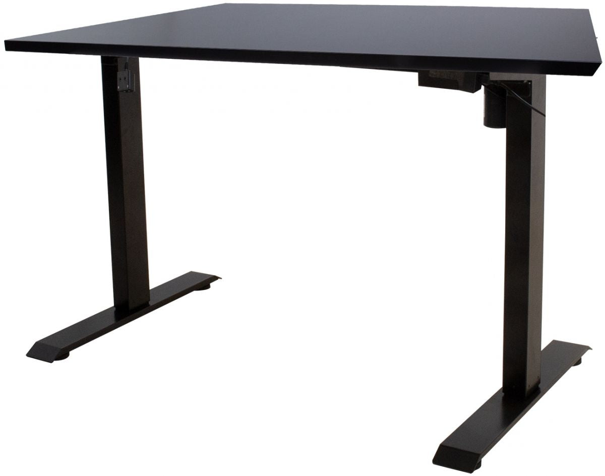 Height Adjustable Desk Ergo 7 | size: Length: 80cm, Width: 140cm, Height: 121cm | color: Black / Black | image: 0 | variant: 1012423