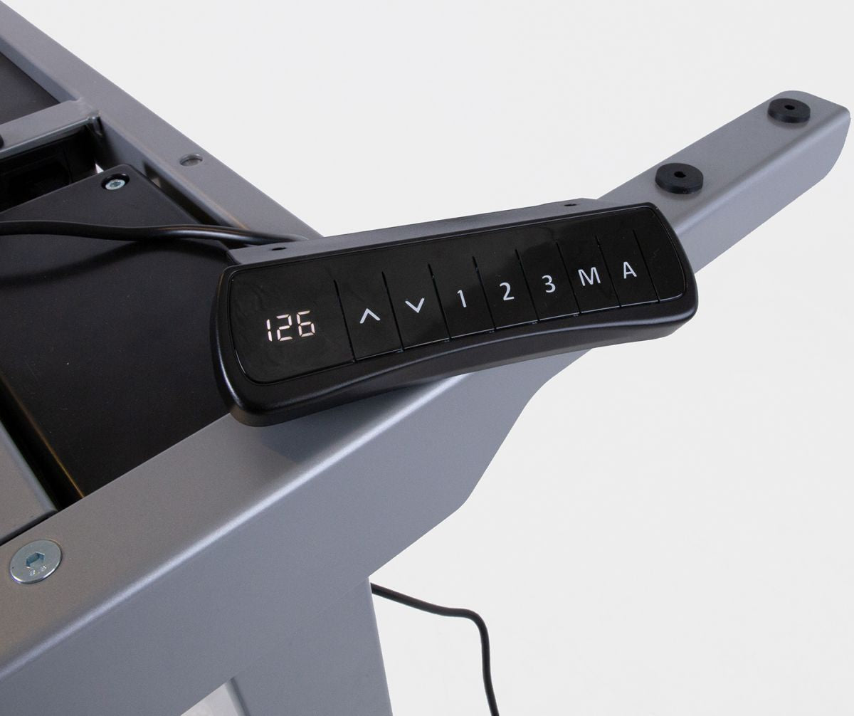 Height Adjustable Desk Ergo Optimal 2 | size: Length: 80cm, Width: 140cm, Height: 127cm | color: Black / Gray | image: 1 | variant: 1006231