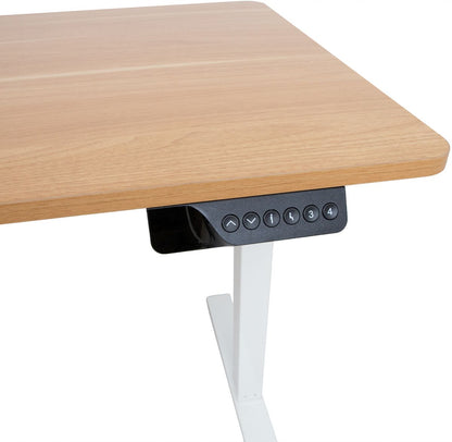Height Adjustable Desk Ergo | size: Length: 60cm, Width: 120cm, Height: 121cm | color: Oak / White | image: 2 | variant: 1006246