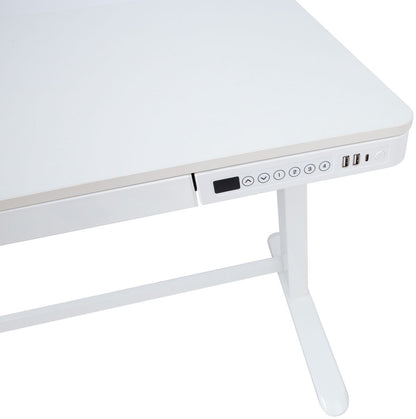 Height Adjustable Desk Ergo | size: Length: 60cm, Width: 120cm, Height: 121cm | color: White / White | image: 1 | variant: 1006245
