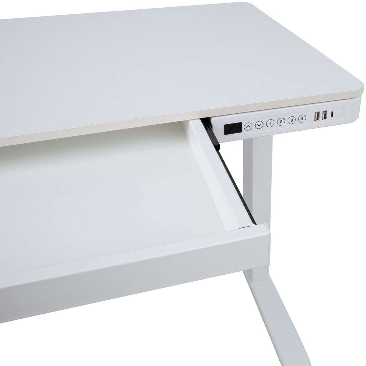 Height Adjustable Desk Ergo | size: Length: 60cm, Width: 120cm, Height: 121cm | color: White / White | image: 2 | variant: 1006245