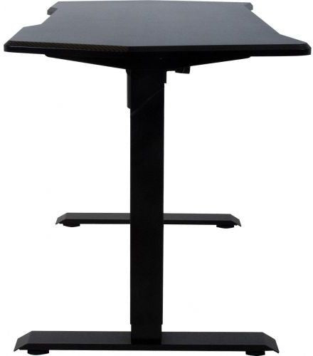 Height Adjustable Desk Gamer | size: Length: 70cm, Width: 140cm, Height: 121cm | color: Black / Black | image: 1 | variant: 1012125