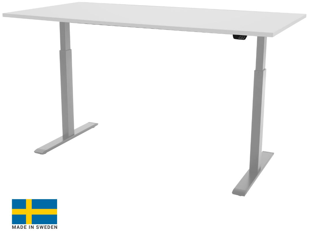 Height Adjustable Desk Scandic 2 | size: Length: 70cm, Width: 100cm, Height: 117.5cm | color: White / Gray | image: 0 | variant: 1006317
